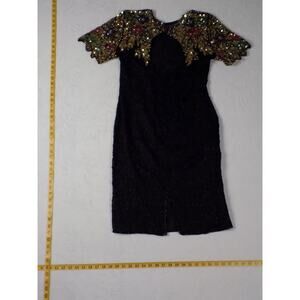 VTG Stenay Sequin Beaded Dress Eveningwear 80s 90s 100% Silk